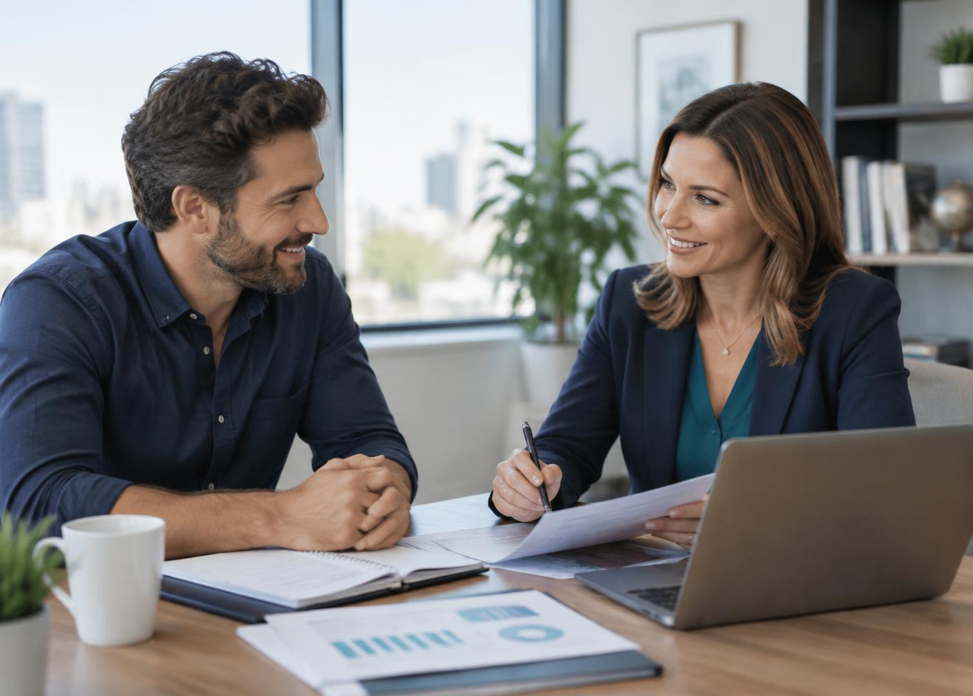Small business owner meeting with a tax consultant